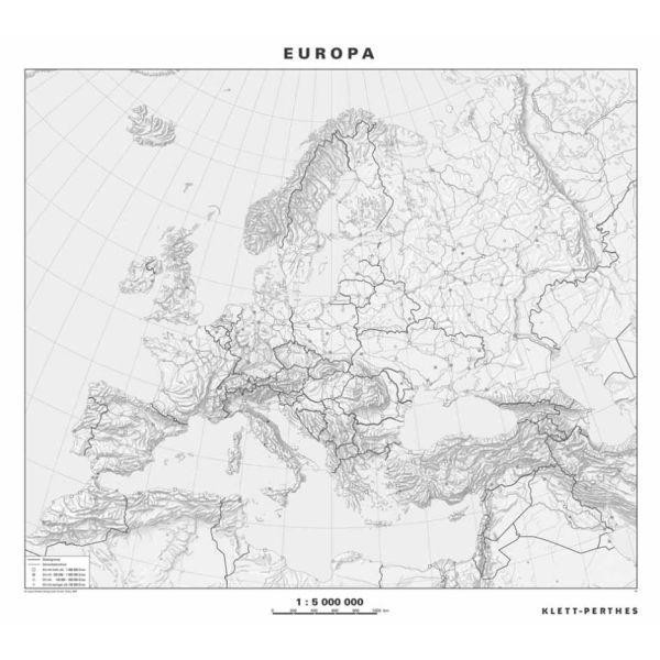 Klett-Perthes Verlag Continental map Europe politisch / stumm (ABW) 2-sided