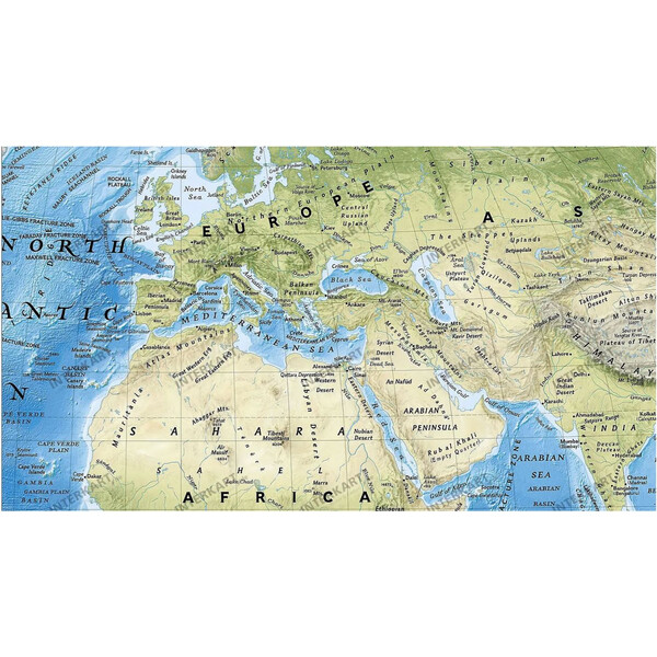 National Geographic World map physisch (116 x 77 cm)