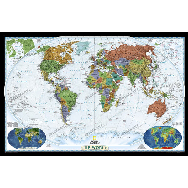 National Geographic Decorative world, politically, large, laminated