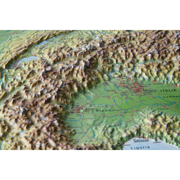 Georelief 3D relief map of the Alps, small (in German)