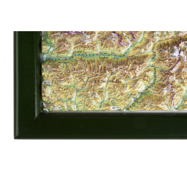 Georelief Large 3D relief map of Austria, in wooden frame (in German)