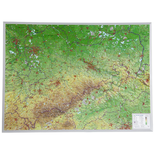 Georelief Sachsen,  large 3D relief map (in German)