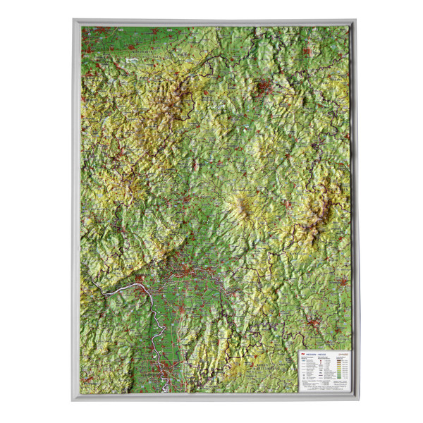 Georelief Hesse 3D small relief map (in German)