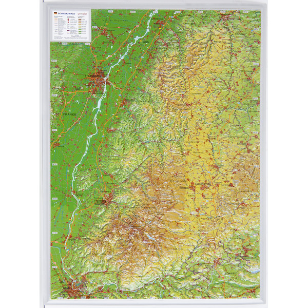 Georelief 3D relief map of the Black Forest, small (in German)