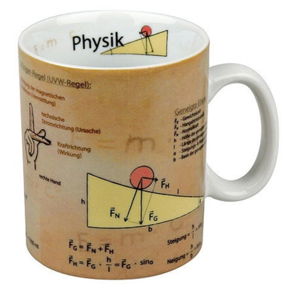 Könitz Cup Physics knowledge mug (in German)