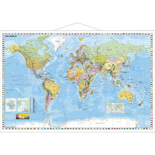 Stiefel Political map of the world, with metal strip
