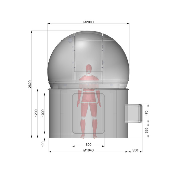 ScopeDome H120 observatory dome, 2m diameter