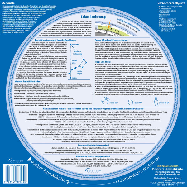 Oculum Verlag Star chart Swivelling sky map