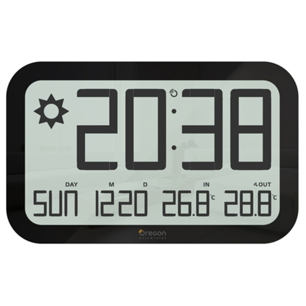 Oregon Scientific Weather station JUMBO JW 108  radio wall clock, black