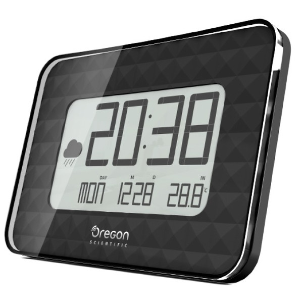 Oregon Scientific Weather station JUMBO JW 208 radio wall clock, black