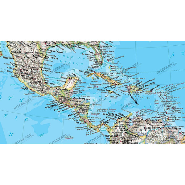 National Geographic continent map North and South America political (laminated)