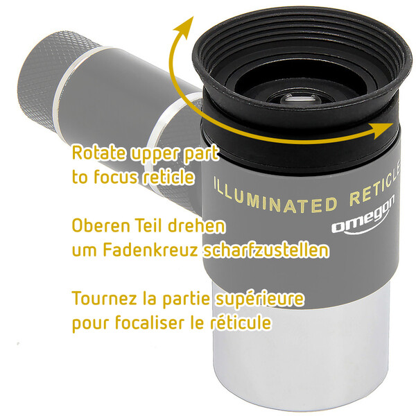 Omegon Reticle eyepieces Illuminated crosshair eyepiece, 12mm