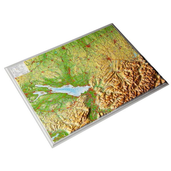 Georelief Allgäu/Lake Constance 3D relief map, small