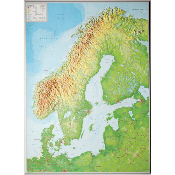 Georelief Regional map Scandinavia