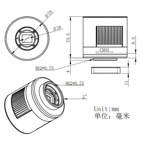 ZWO Camera ASI 1600 MM-Cool V3 Mono + EFWmini + LRGB 1,25" Set