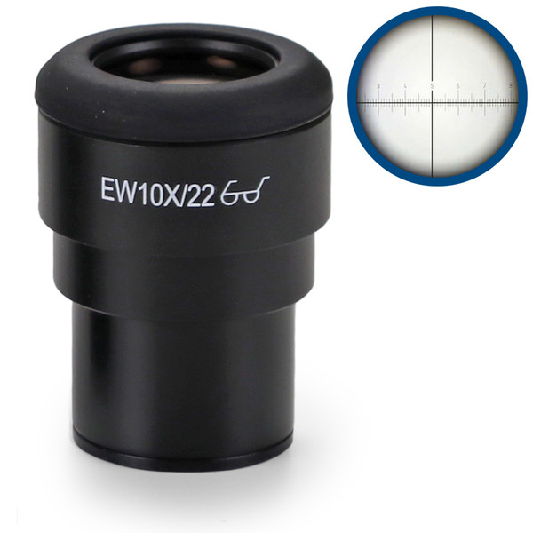 Euromex Measuring eyepiece IS.6210-CM, WF 10x / 22,10/100 microm., crosshair, Ø 30mm (iScope)