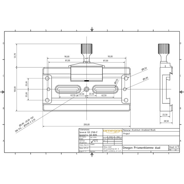Omegon Dual prism clamp (Losmandy- and Vixen-Style)