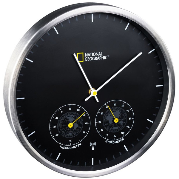 National Geographic Wall clock with thermometer and hygrometer