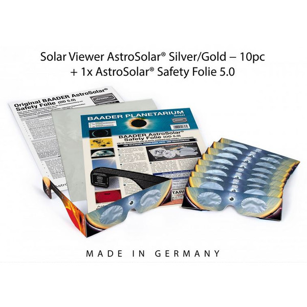 Baader Solar Filters: 10xAstroSolar® Silver/Gold glasses and 1xAstroSolar film