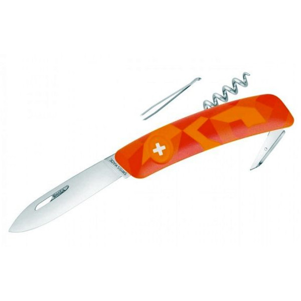 SWIZA Knives C01 Swiss Army Knife, LUCEO Camo Urban Orange