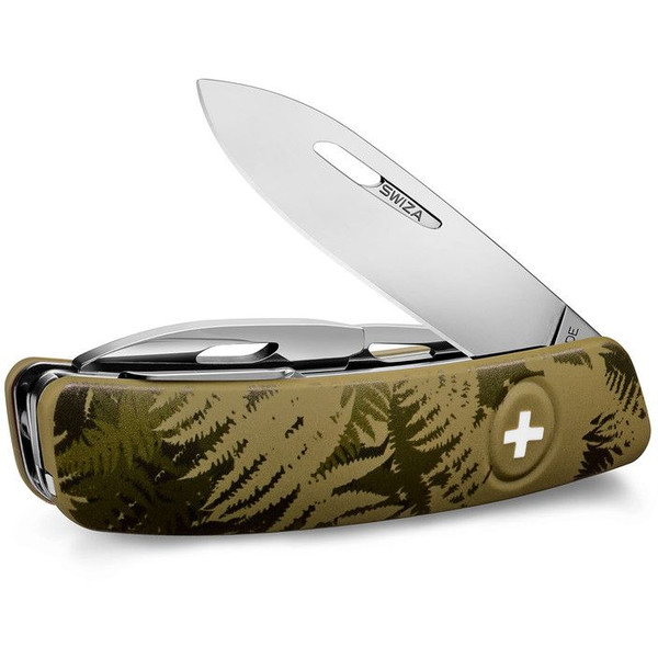 SWIZA Knives C03 Swiss Army Knife, SILVA Camo Fern Khaki