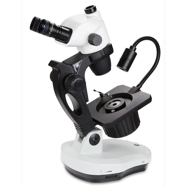 Euromex NZ.1703-GEML, NexiusZoom Evo, 6.5x to 55x, gemology, 30W 6V halogen transmitted, 1W LED incident illumination