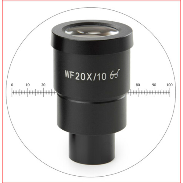 Euromex Measuring eyepiece HWF 20x/10 mm Okular mit Mikrometer, SB.6020-M (StereoBlue)