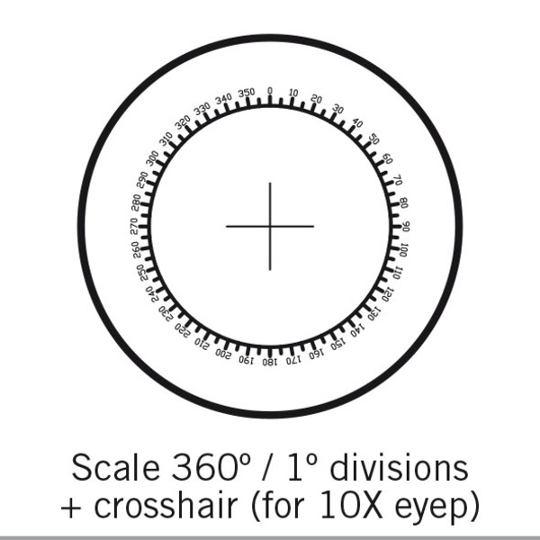 Motic Micrometer scale plate Reticule 360°/1°, Ø 25mm, only for 10X (SMZ-161)