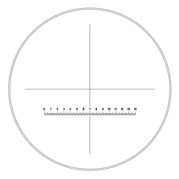 Motic WF10X/23mm measuring eyepiece, scale (14mm in 140 divisions) and cross hairs