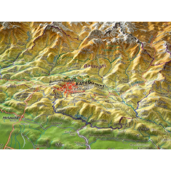 Georelief Regional map Nepal groß 3D