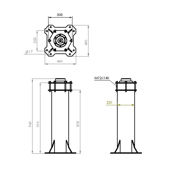 ASToptics Column HD Pier, 219mm, for EQ6/AZEQ6 mounts - white