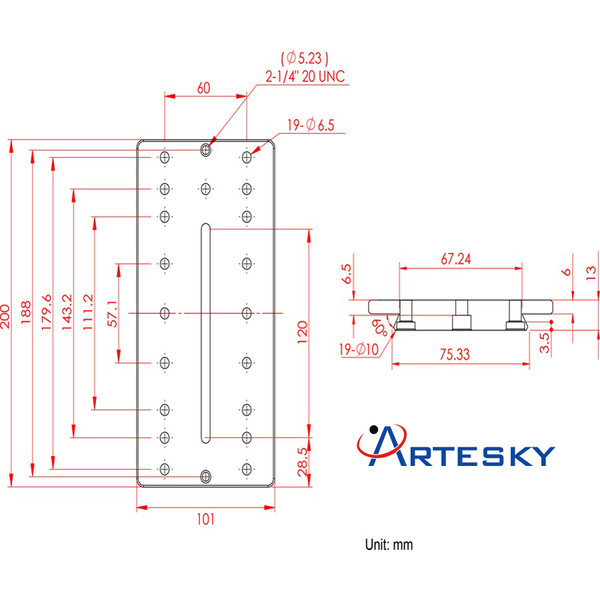 Artesky Mounting plate Losmandy-Style 200mm