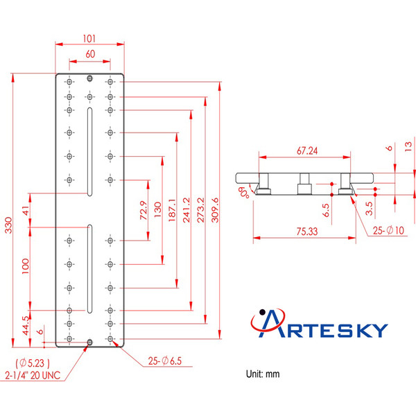 Artesky Losmandy-Style 330mm mounting plate