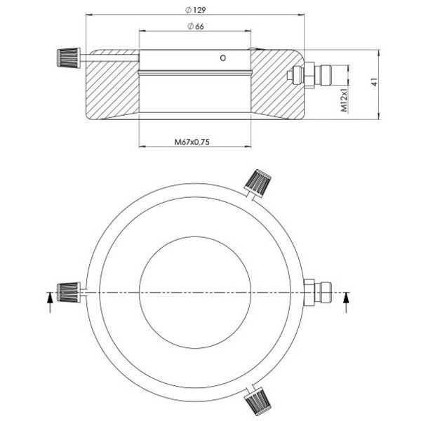 StarLight Opto-Electronics RL12-10s-24V R, Spot, red (625nm), M12 plug (4-pin), Ø 66mm