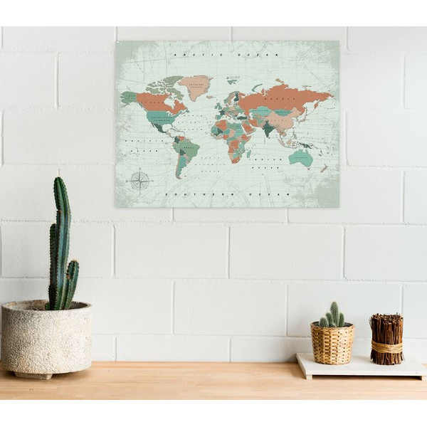 Miss Wood Woody Map Watercolor Terracotta L