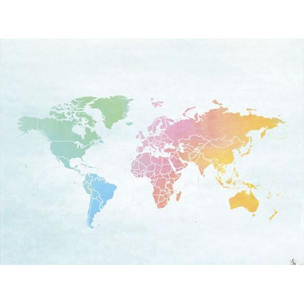 Miss Wood Woody Map Watercolour Splash XL
