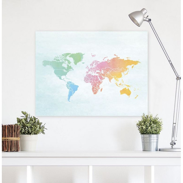 Miss Wood Woody Map Watercolour Splash XL