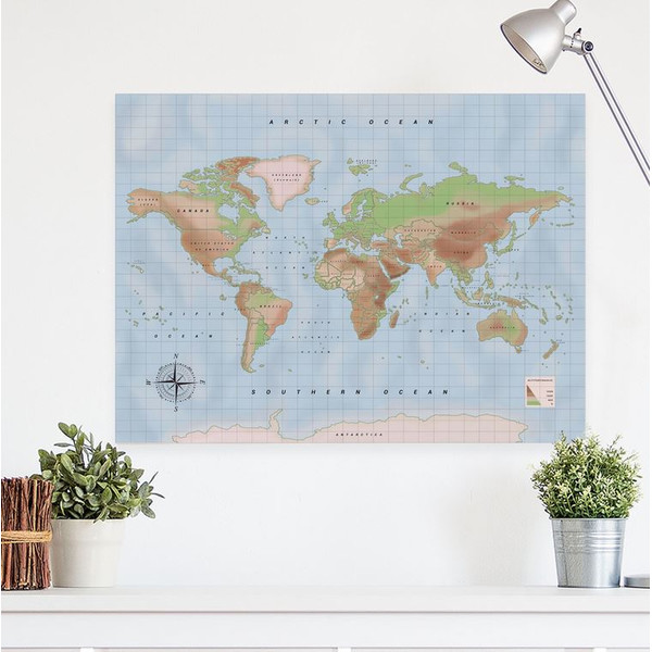 Miss Wood Woody Map Watercolor Physical XL