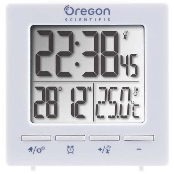 Oregon Scientific Weather station RC Alarm clock with temperature white