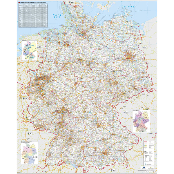 Stiefel Map Verkehrswegekarte Deutschland