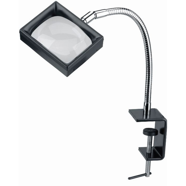Schweizer Magnifying glass Work stand magnifier, synthetic material, table clamp, 3x/100x75mm, aspheric