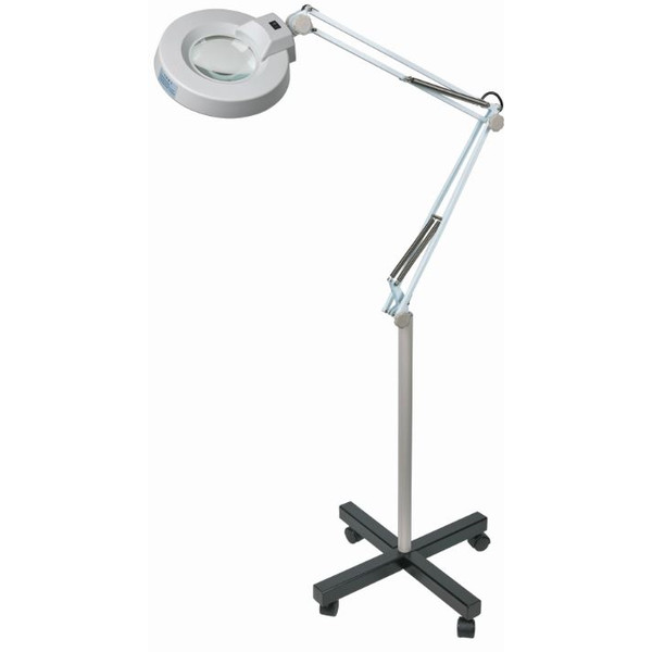 Schweizer Magnifying lamp, scissor arm, roll-a-foot, 2x/Ø125mm, biconvex, 22W