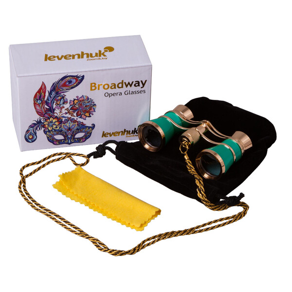 Levenhuk Opera glasses Broadway 3x25 green with chain and LED light