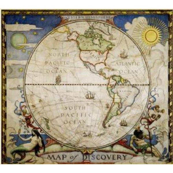 National Geographic Discoverer map - western hemisphere