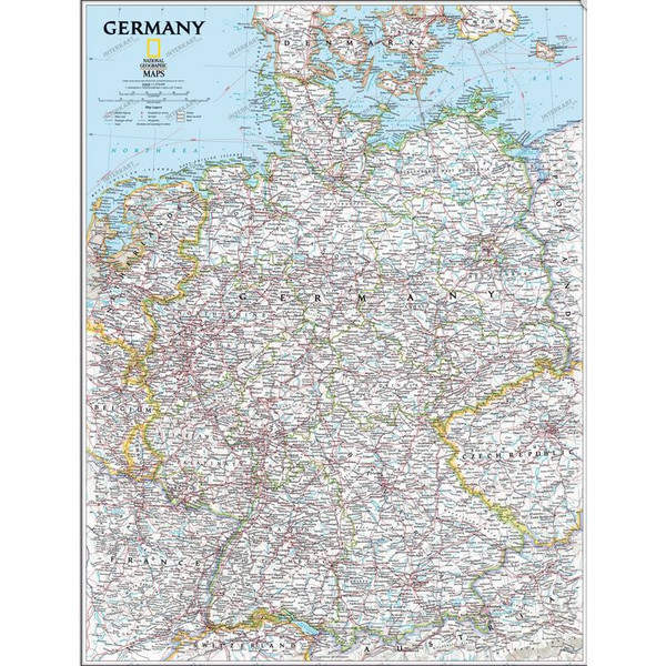 National Geographic Framed map of Germany (silver)