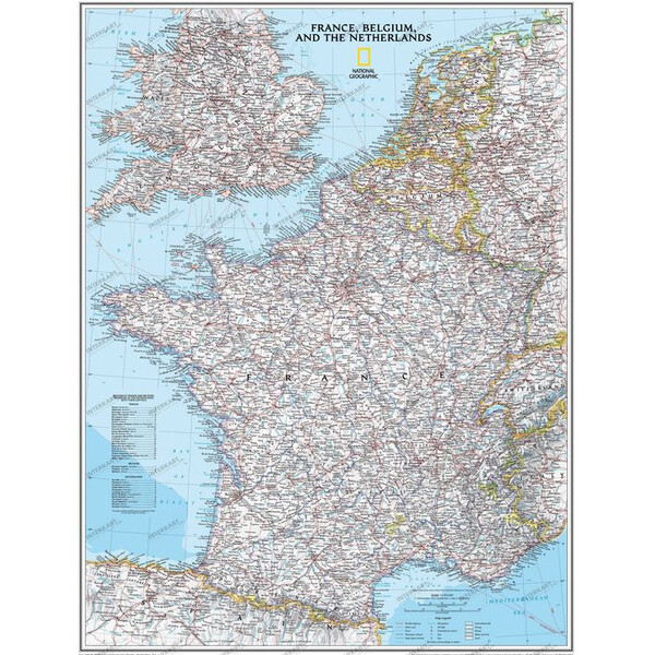 National Geographic Map France laminated