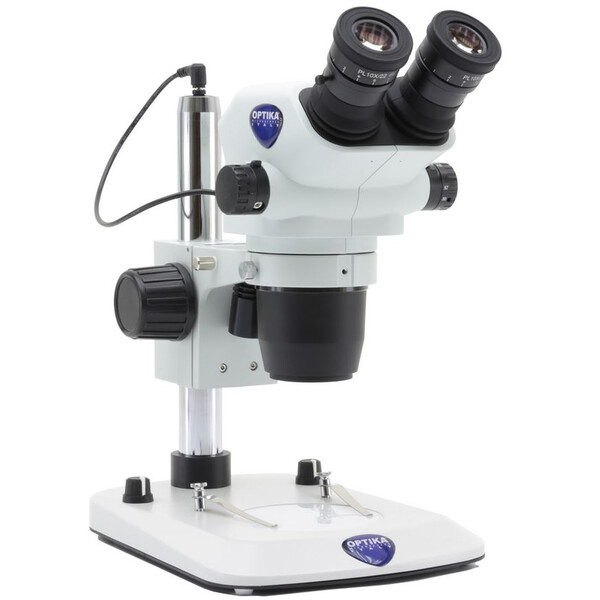 Optika Stereo zoom microscope SZO-3, bino, 6.7-45x, Säulenstativ, Auf-, Durchlicht