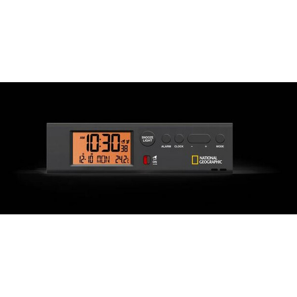 National Geographic World Time Clock with Temperature and Flashlight