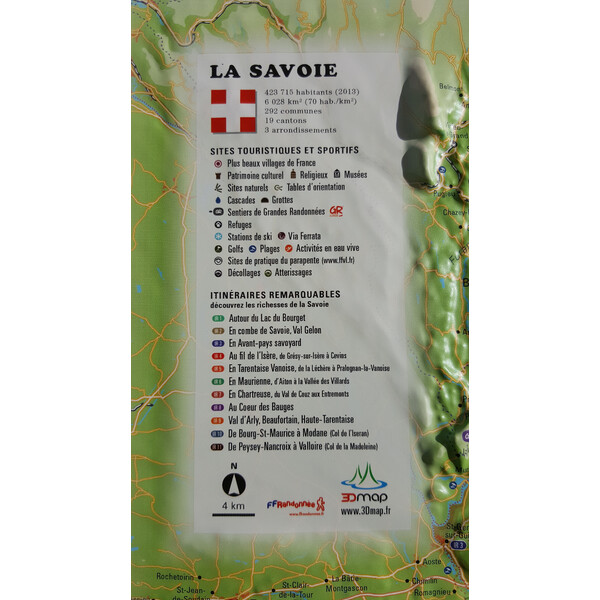 Carte régionale 3Dmap La Savoie
