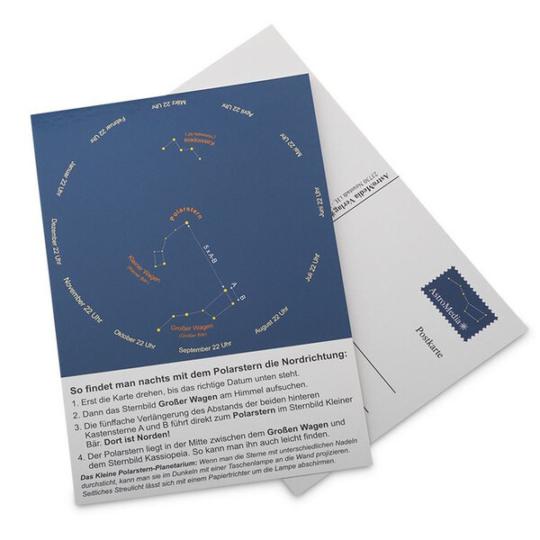 AstroMedia Star chart Polarsternfinder Postkarte 10 Stück